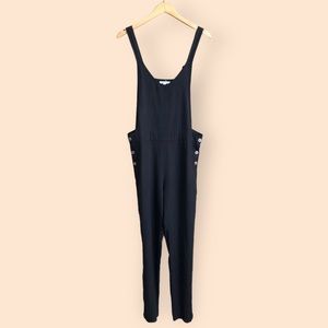 Tea N Rose Black Tencel Adjustable Back Tie Casual Overalls Women’s Small